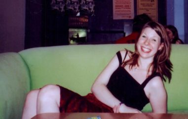 A photograph of a young girl at university in the late 90's