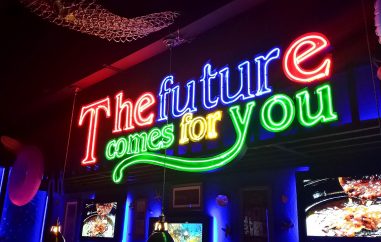 neon words the future comes for you
